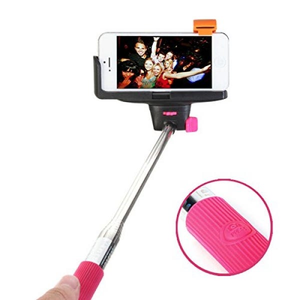 This Travelocity-branded Connect & Shoot Selfie Stick expands to 43 inches long. The top portion, which holds the smartphone in place, can also be attached to a standard tripod (ideal for YouTubers).