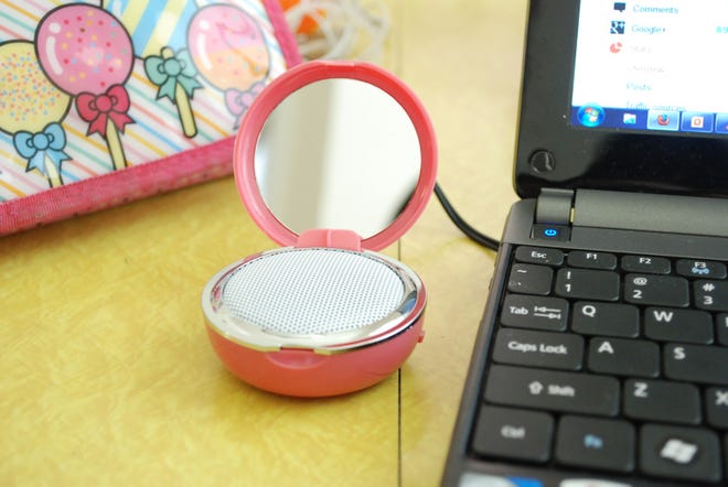 The Hype Compact Speaker is a compact mirror and speaker in one.
