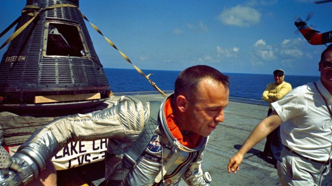 Alan Shepard flew the Freedom 7 spacecraft on a suborbital 15-minute flight that reached a peak altitude of 116 miles and a top speed of 5,180 miles an hour. And unlike Soviet cosmonaut Yuri Gagarin, whose capsule was automatically controlled, Shepard was able to take control of his spacecraft for short periods.