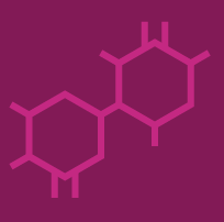 A graphic representation of hexagons with protruding lines, indictating a protein structure