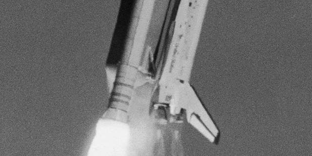 The space shuttle Challenger lifts off on Jan. 28, 1986. Carrying seven crew members, including teacher Christa McAuliffe, Challenger exploded just 73 seconds into its launch — killing all on board. 