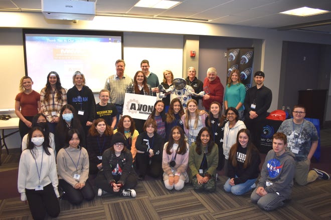 A total of 23 eighth grade and high school students from Lenawee County and the Bloomfield Hills/Birmingham region of Oakland County participated in a two-day space exploration camp Friday and Saturday at the Lenawee Intermediate School District Tech Center. Go For Launch! Lenawee taught students about science and space subject matter. Program instructors, sponsors, Michigan lawmakers and retired astronaut Don Thomas, back row, fourth from right, joined in this group photo, which capped off the first day of instruction Friday.